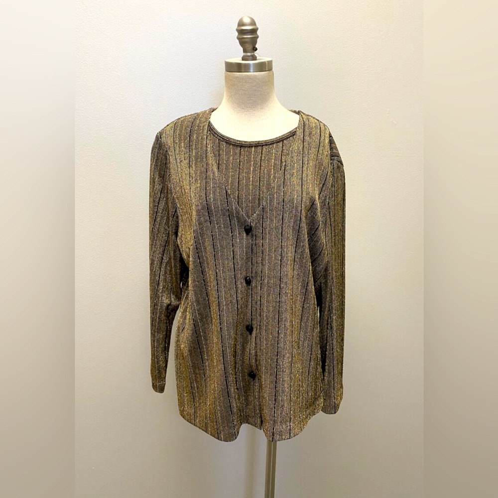 Alfred Dunner gold metallic sweater - Picture 1 of 12